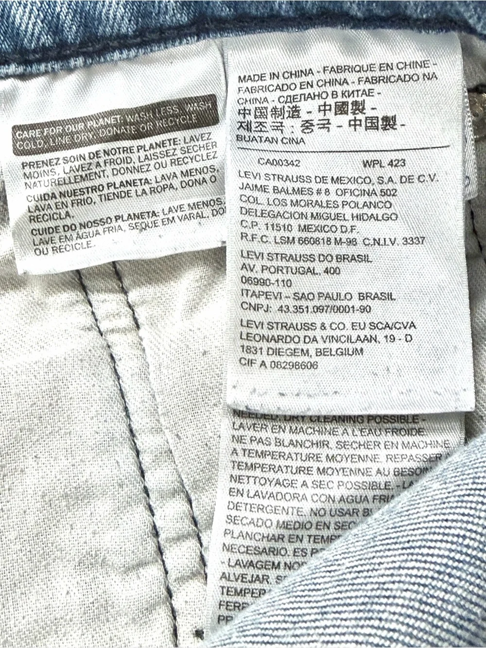 Levi's Blue Medium Wash Loose Fit Straight Leg Cotton Denim Jeans Size 31x34